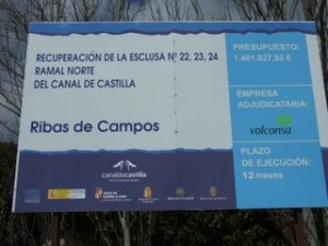 Figura 3.Recuperación de esclusas del Canal de Castilla para su recuperación como vía navegable. Actuación del Plan de Excelencia Turística.